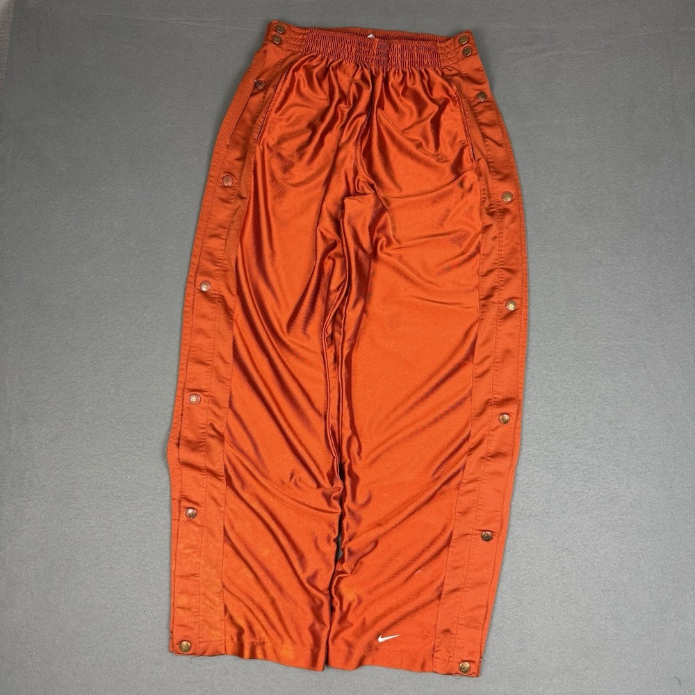 Vintage Nike Breakaway Pants Mens Large Orange Shimmer Satin